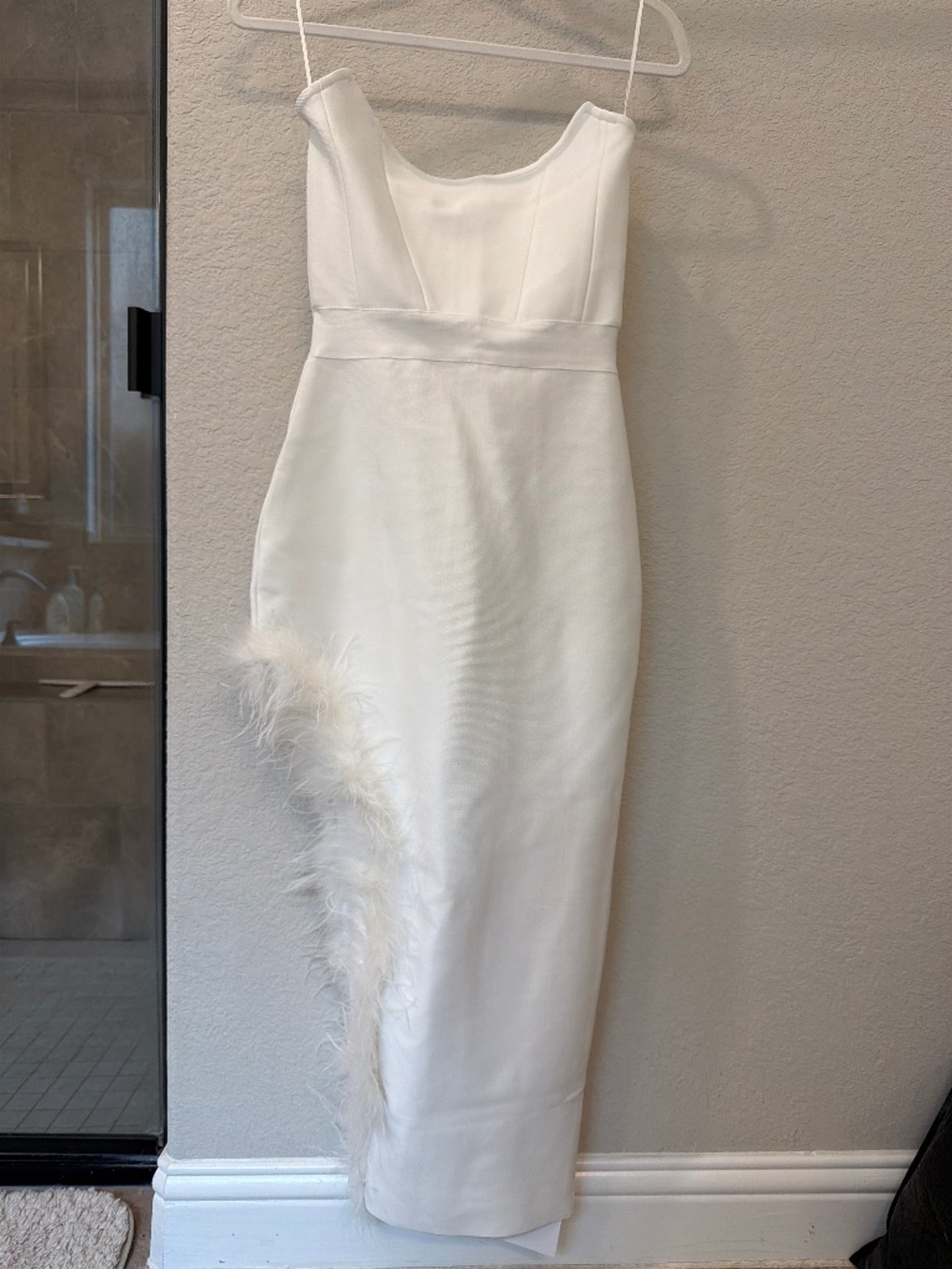 White strapless dress